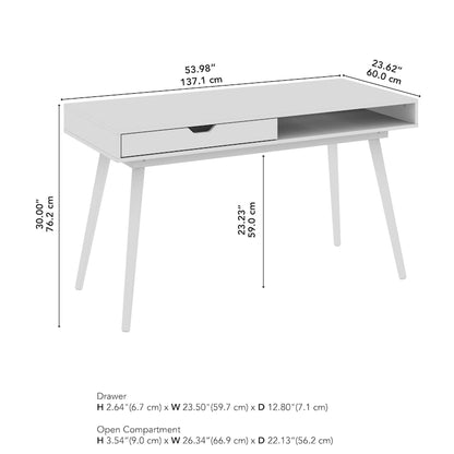 Bush Furniture Nora 54W Writing Computer Desk with Storage