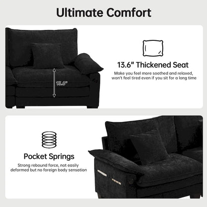 Modular Sectional Sofa Set Convertible Sectional Sleeper Sofa with Chaise for Apartment