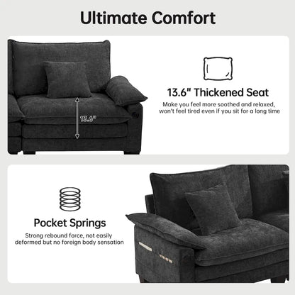 Modular Sectional Sofa Set Convertible Sectional Sleeper Sofa with Chaise for Apartment