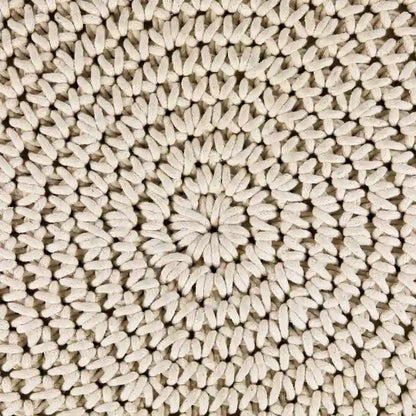 18 Solid Cream Macrame Round Handmade Natural Cotton Pouf