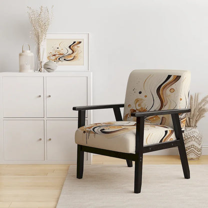 Designart Brown And Black Movement IV Upholstered Modern & Contemporary Accent Chair and Modern & Contemporary Arm Chair