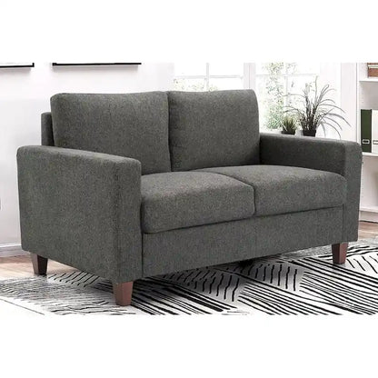 Miles Mid Century Modern Loveseat 2 Seater Sofa Couch with Reversible Back Pillows Large
