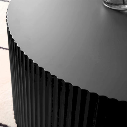 Modern Round Wood Coffee Table-Black