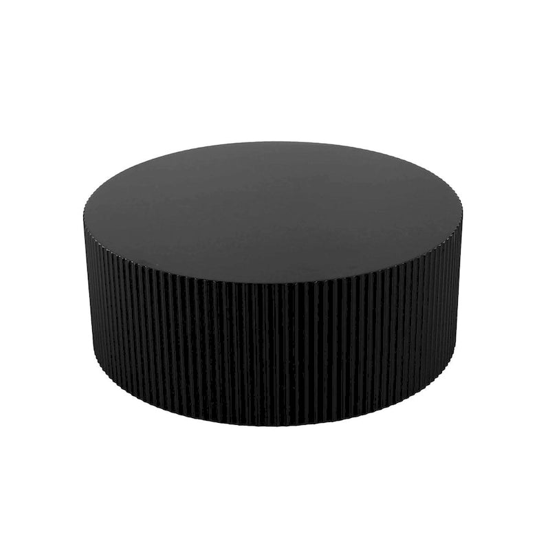 Modern Round Wood Coffee Table-Black