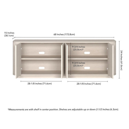 Canton Rectangular TV Stand for TV's up to 75 - 68 Wide