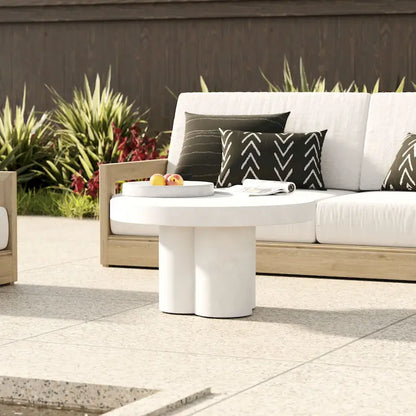 Modrest Bruni Modern White Concrete Coffee Table