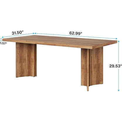 Farmhouse Wood Rectangular Dinner Dining Table for Kitchen Dining Room
