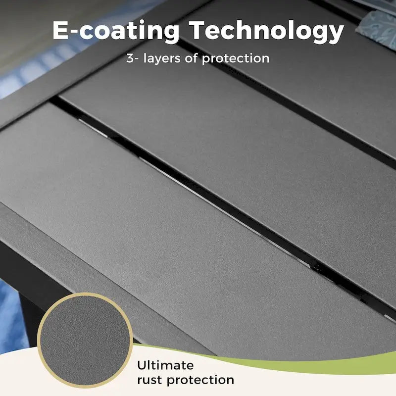 MAISON ARTS Extra Large Metal Patio Dining Table Steel Rectangular Outdoor Table for 8 Person