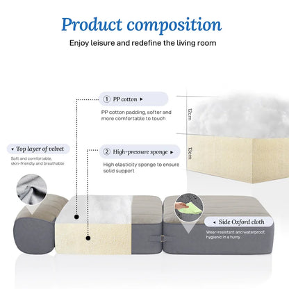 WOWMAX Convertible Folding Sofa Bed Folding Chair Bed with Back Bolster