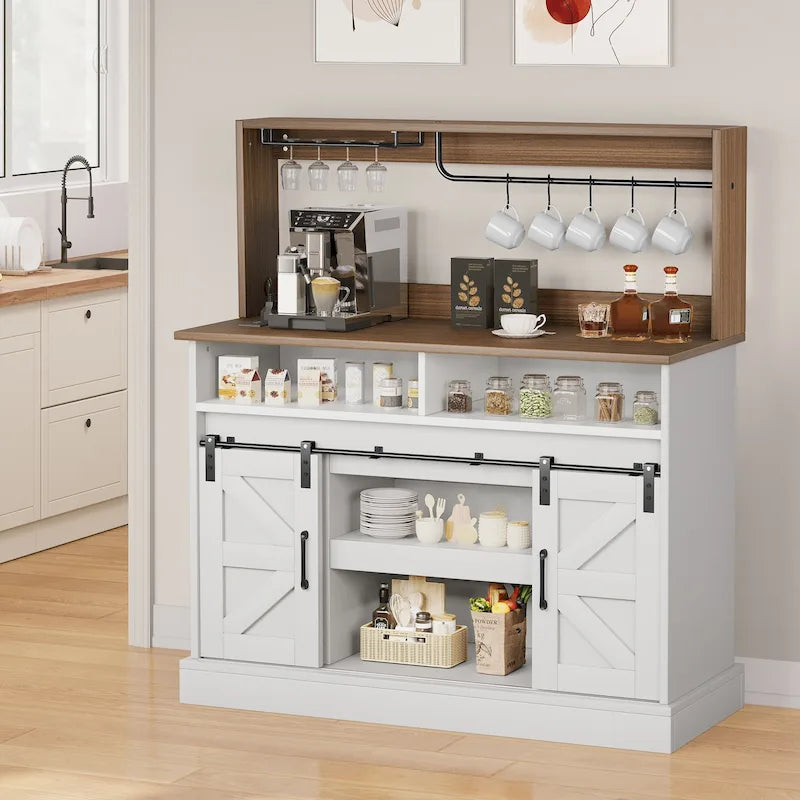 Moasis Farmhouse Coffee Bar Cabinet - 15.1D x 47.2W x 51.5H
