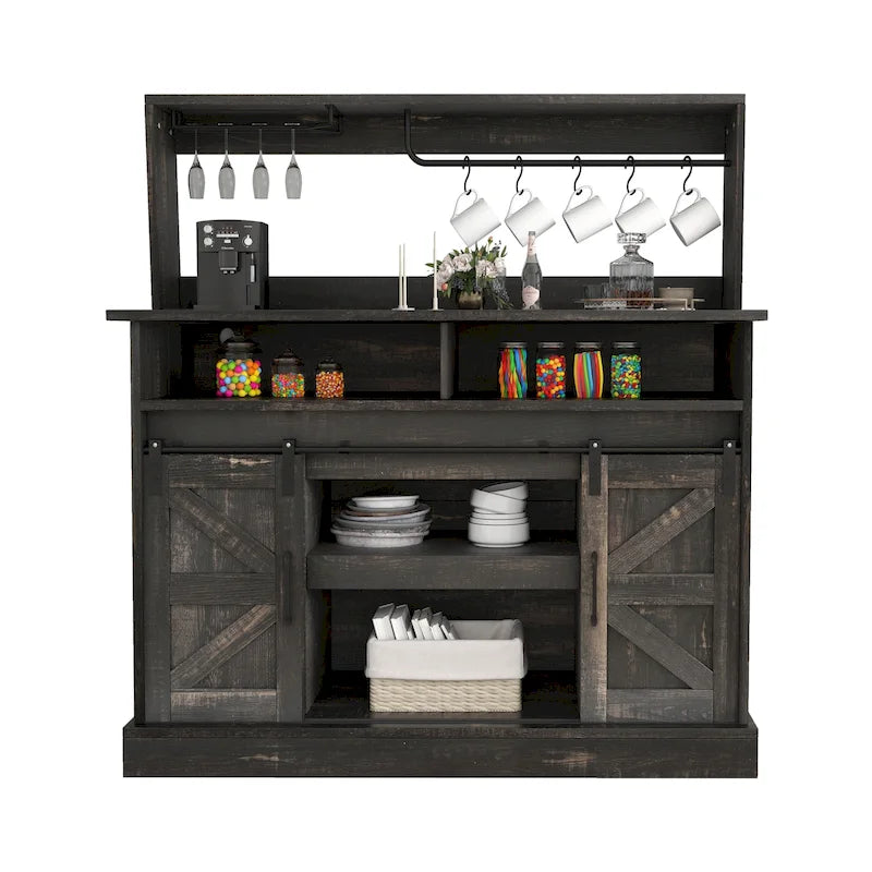 Moasis Farmhouse Coffee Bar Cabinet - 15.1D x 47.2W x 51.5H