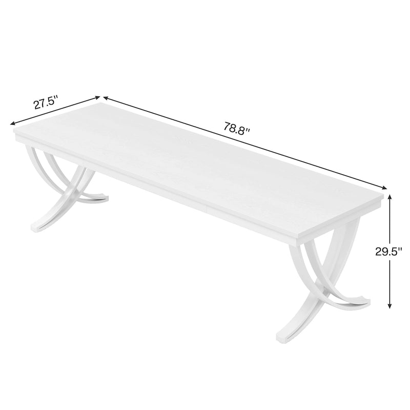 Rectangular Dining Table for 6-8 People, 78 inch Large Wood Kitchen Tables Farmhouse