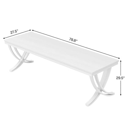 Rectangular Dining Table for 6-8 People, 78 inch Large Wood Kitchen Tables Farmhouse