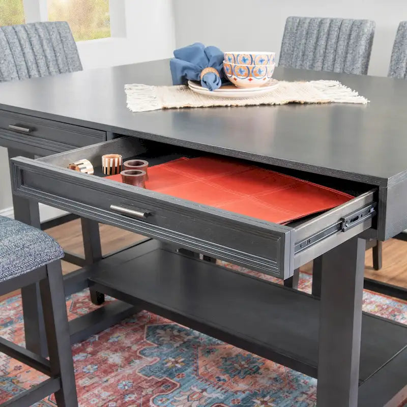 Wilson Grey Wooden 7-Piece Counter Height Dining Set