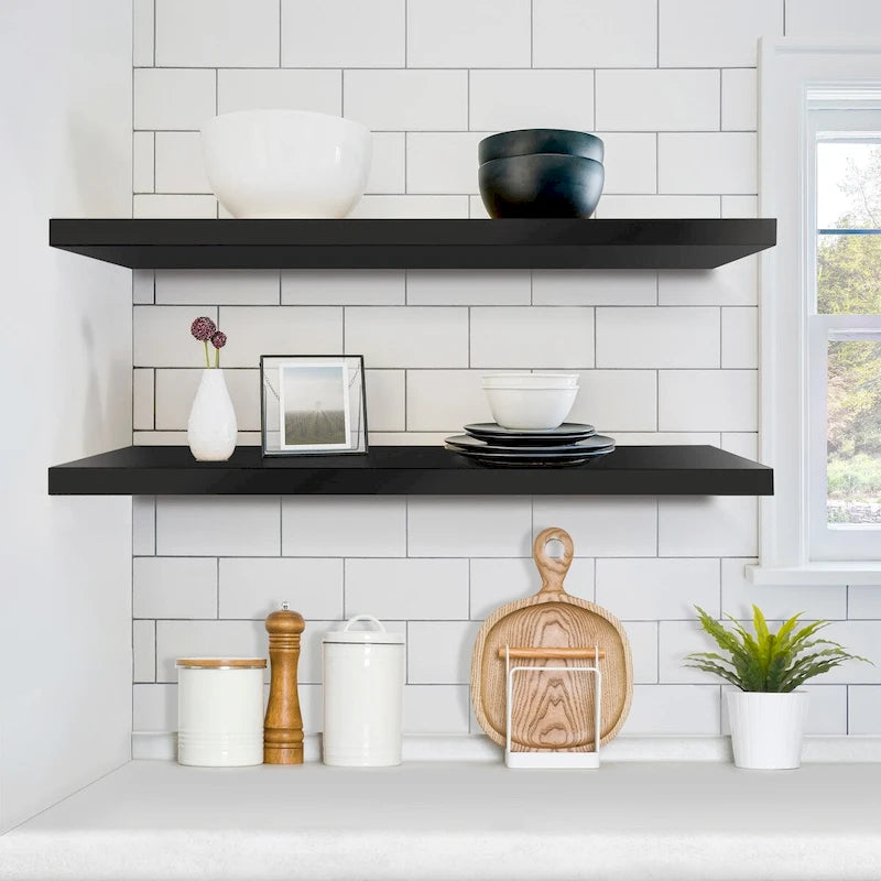 Sorbus Long Floating Shelves for Wall Set of 2 - 35L x 9W x 1.5H
