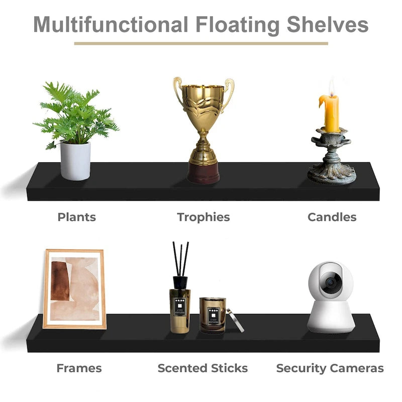 Sorbus Long Floating Shelves for Wall Set of 2 - 35L x 9W x 1.5H