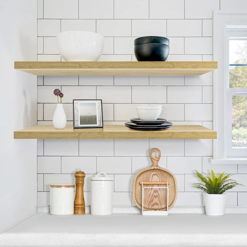 Sorbus Long Floating Shelves for Wall Set of 2 - 35L x 9W x 1.5H