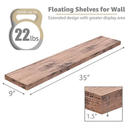 Sorbus Long Floating Shelves for Wall Set of 2 - 35L x 9W x 1.5H