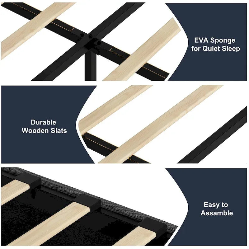 Platform Bed Frame, with 4 Storage Drawers