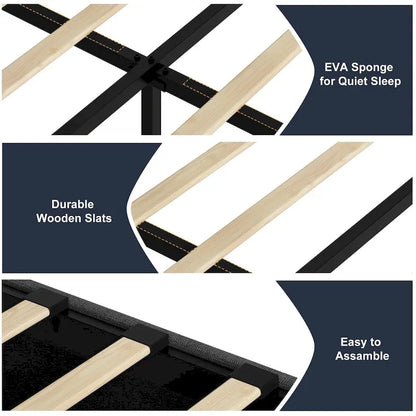 Platform Bed Frame, with 4 Storage Drawers