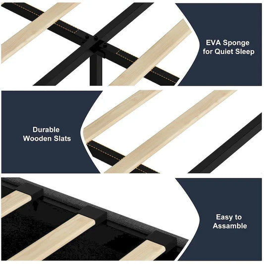 Platform Bed Frame, with 4 Storage Drawers