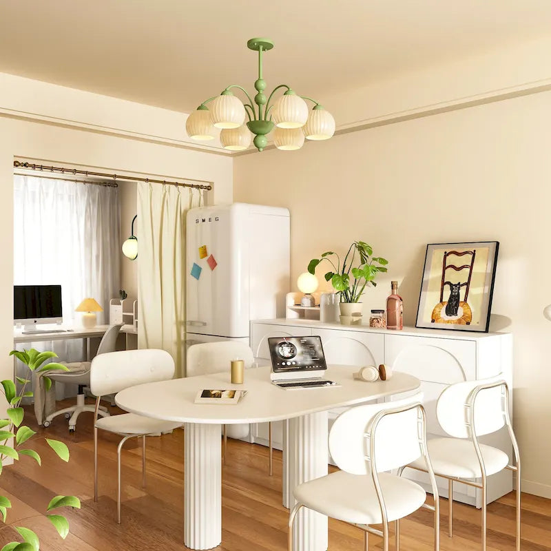 White Storage Dresser with 6 Drawers for Bedroom Dining, and Kitchen