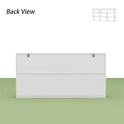 White Storage Dresser with 6 Drawers for Bedroom Dining, and Kitchen