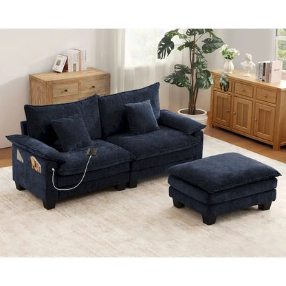 Living Room Furniture Sets, Modular Sectional Sofa Set with Ottoman for Living Room, Convertible Sofa Couch