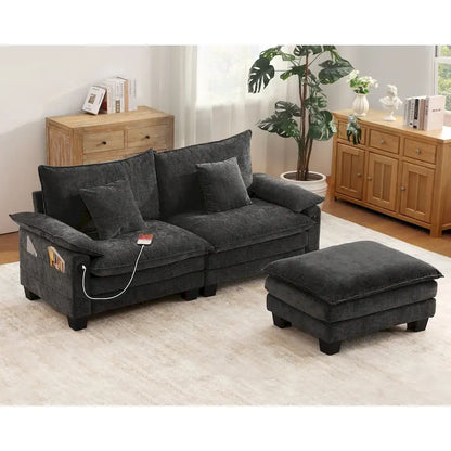 Living Room Furniture Sets, Modular Sectional Sofa Set with Ottoman for Living Room, Convertible Sofa Couch