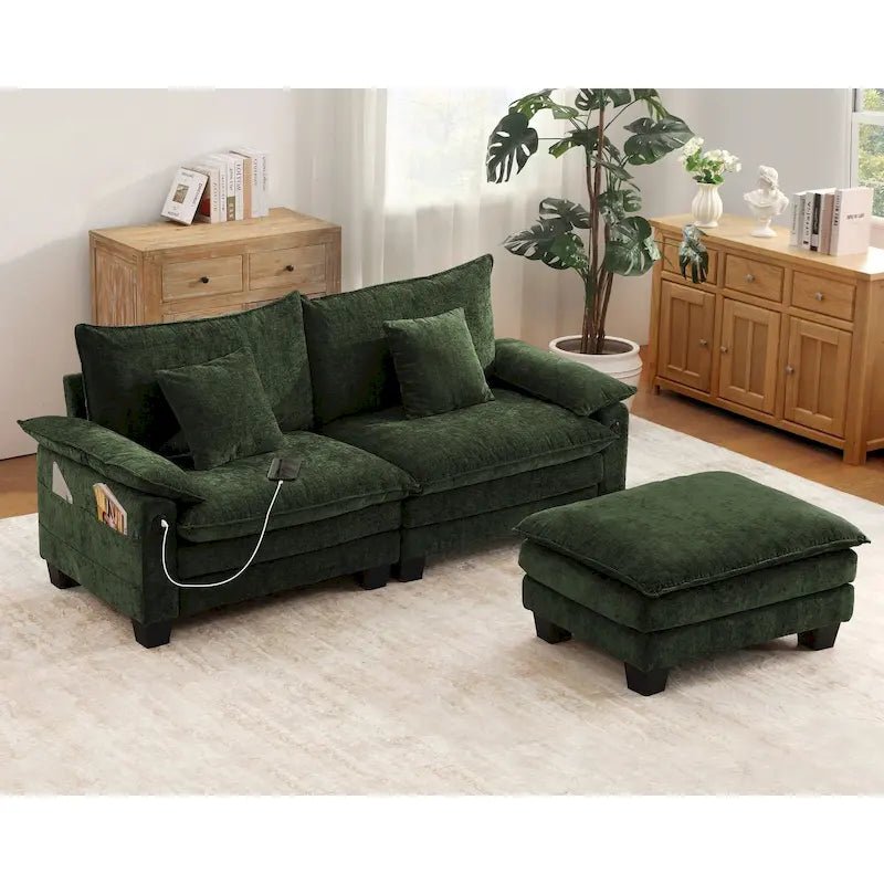 Living Room Furniture Sets, Modular Sectional Sofa Set with Ottoman for Living Room, Convertible Sofa Couch