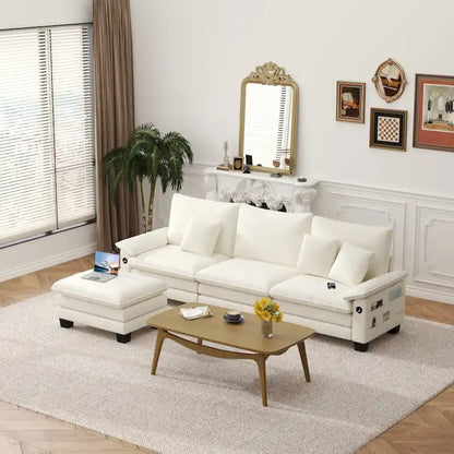 Living Room Furniture Sets, Modular Sectional Sofa Set with Ottoman for Living Room, Convertible Sofa Couch