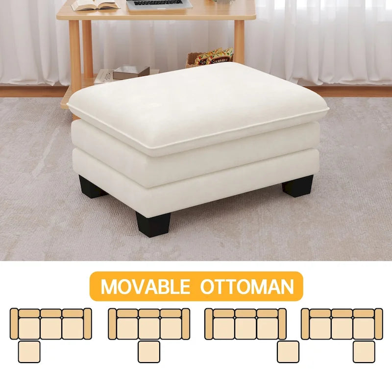 Living Room Furniture Sets, Modular Sectional Sofa Set with Ottoman for Living Room, Convertible Sofa Couch