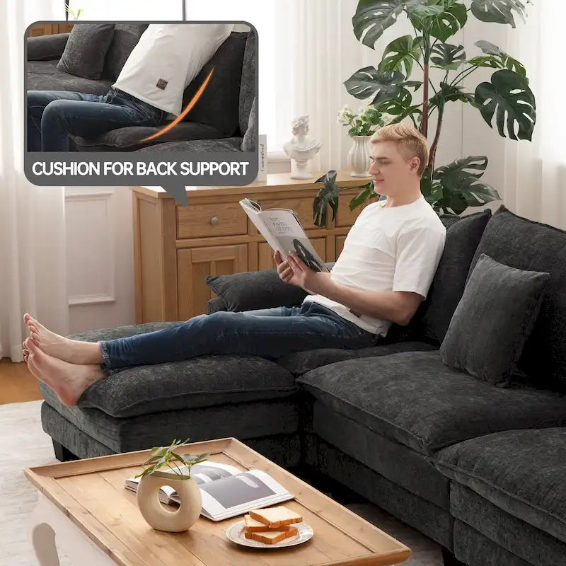 Living Room Furniture Sets, Modular Sectional Sofa Set with Ottoman for Living Room, Convertible Sofa Couch