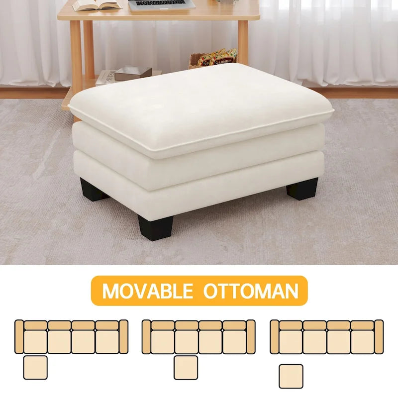 Living Room Furniture Sets, Modular Sectional Sofa Set with Ottoman for Living Room, Convertible Sofa Couch