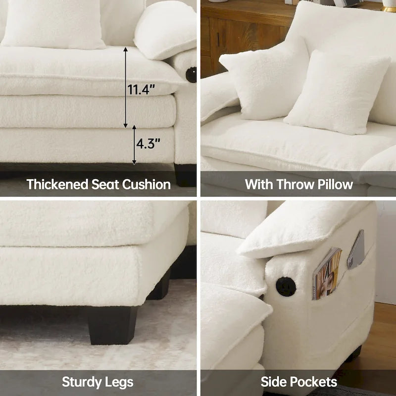 Living Room Furniture Sets, Modular Sectional Sofa Set with Ottoman for Living Room, Convertible Sofa Couch