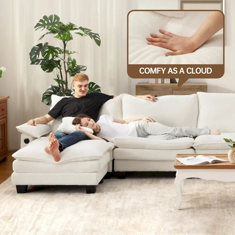 Living Room Furniture Sets, Modular Sectional Sofa Set with Ottoman for Living Room, Convertible Sofa Couch