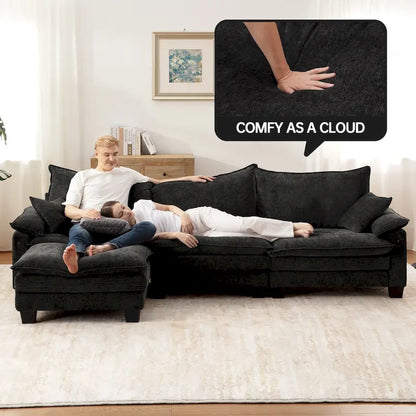 Living Room Furniture Sets, Modular Sectional Sofa Set with Ottoman for Living Room, Convertible Sofa Couch