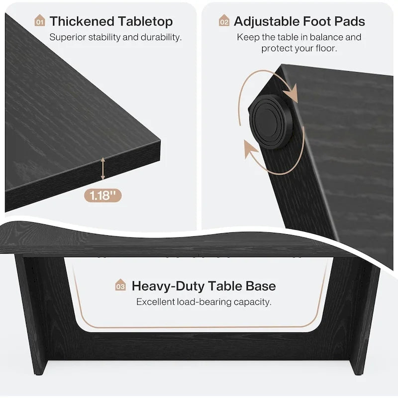 71 Inches Farmhouse Dining Room Table for 6-8 People with Solid Pedestal