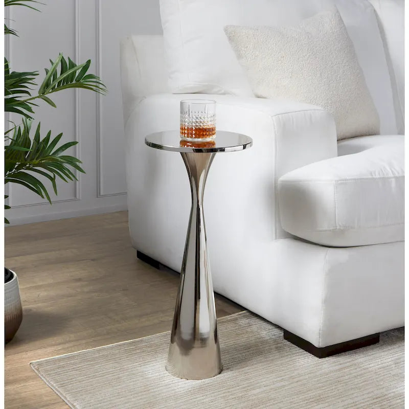 Silver Orchid Monroe 22 Metal Side Table
