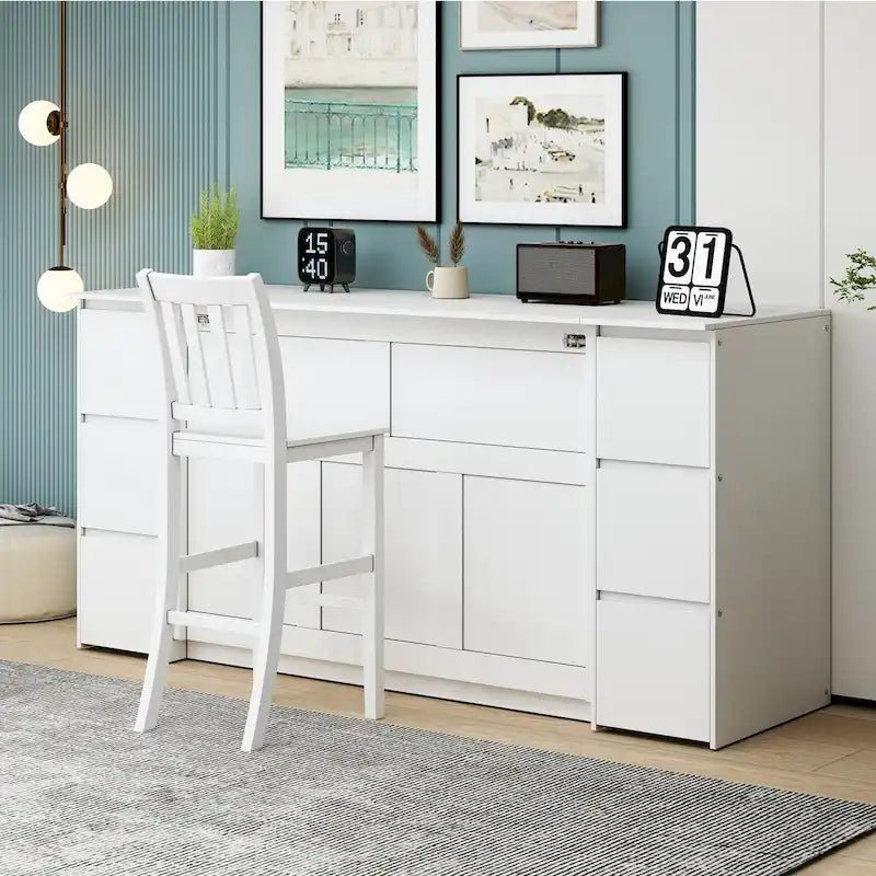 Merax Murphy Bed with Drawers and Cabinets