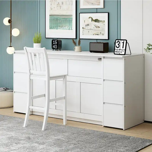 Merax Murphy Bed with Drawers and Cabinets