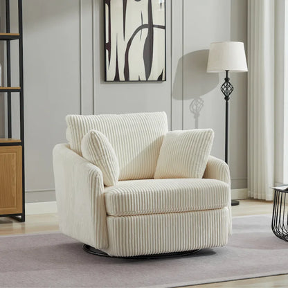 40.6 W Upholstered Swivel Accent Sofa Chair With Pillows
