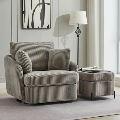 40.6 W Upholstered Swivel Accent Sofa Chair With Pillows