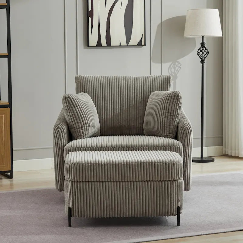 40.6 W Upholstered Swivel Accent Sofa Chair With Pillows