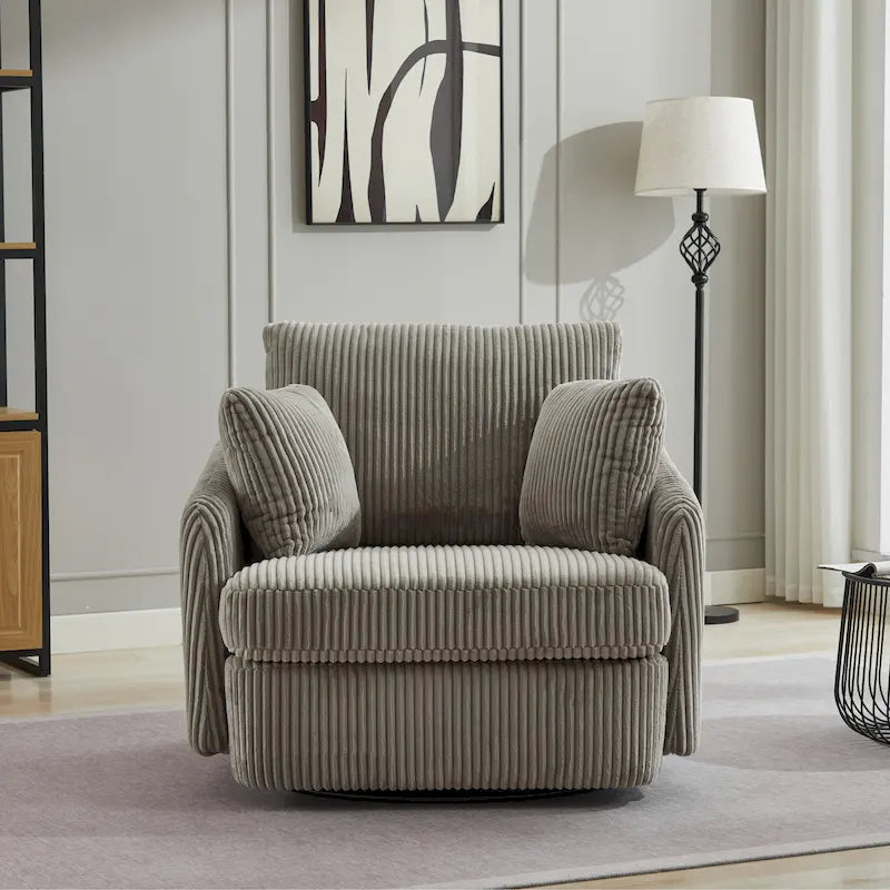 40.6 W Upholstered Swivel Accent Sofa Chair With Pillows