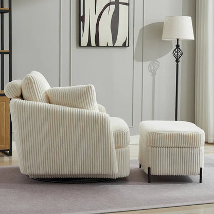 40.6 W Upholstered Swivel Accent Sofa Chair With Pillows