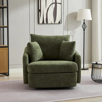 40.6 W Upholstered Swivel Accent Sofa Chair With Pillows