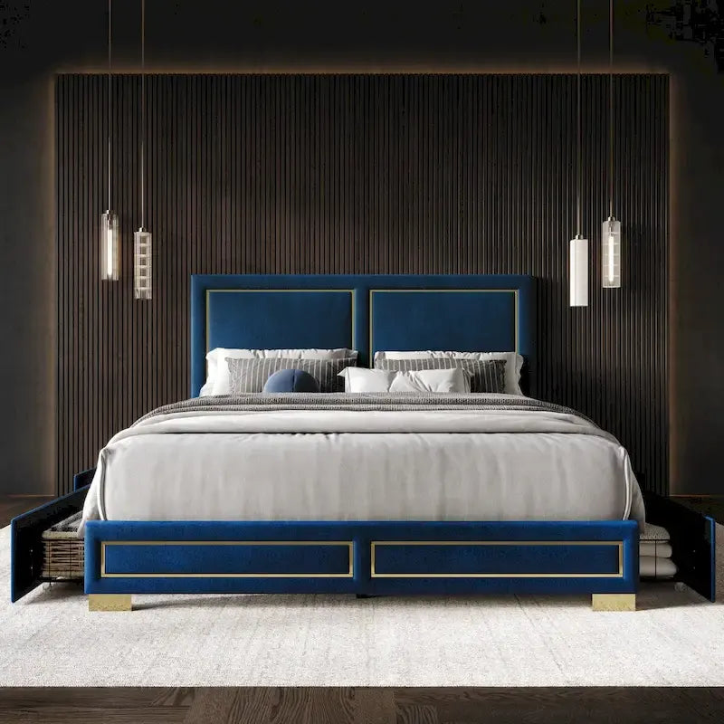 Jasper Full Upholstered Storage Platform Bed