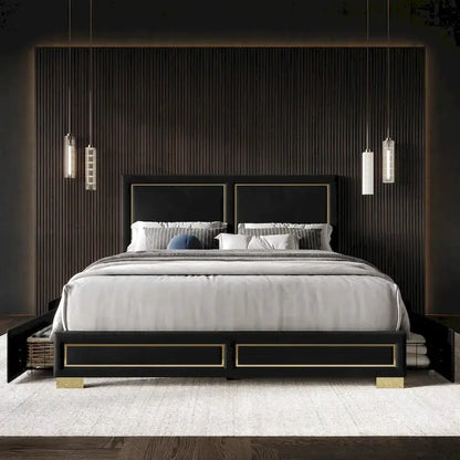 Jasper Full Upholstered Storage Platform Bed