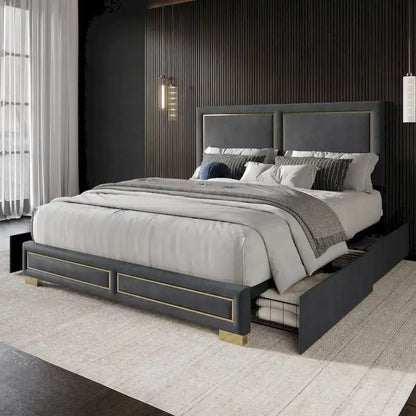 Jasper Full Upholstered Storage Platform Bed